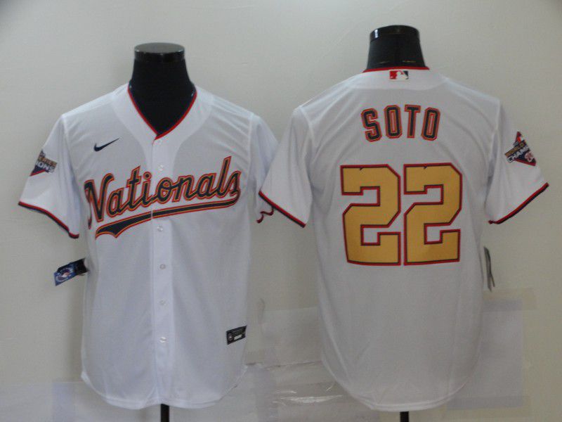 Men Washington Nationals #22 Soto White 2020 Game MLB Jerseys